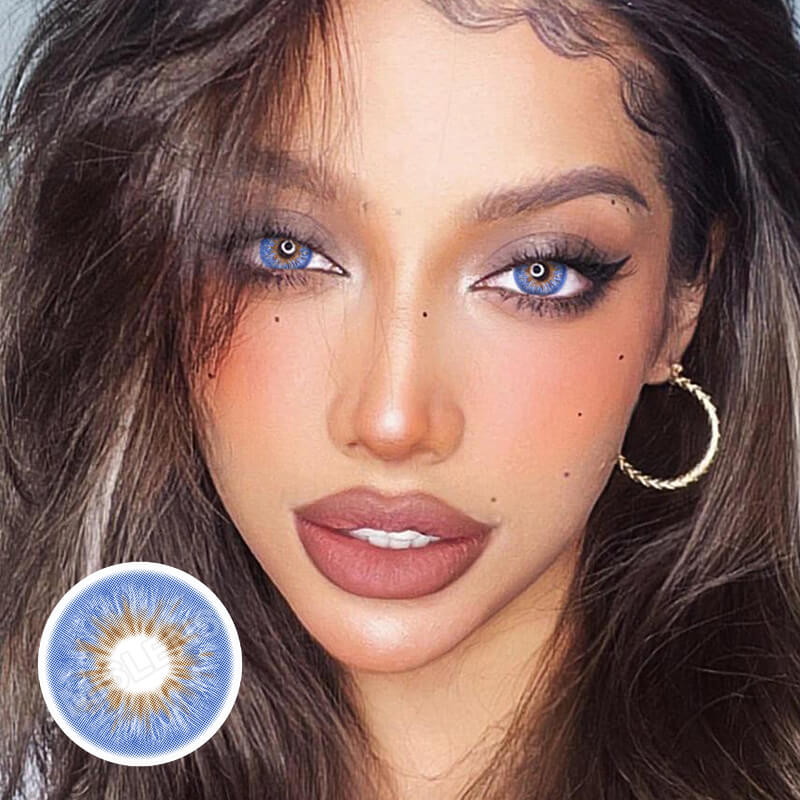 Mislens Wildness Peacock Blue color contact Lenses for dark brown eyes