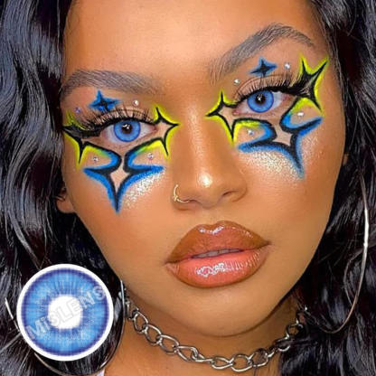 Mislens E-blink Blue color contact Lenses for dark brown eyes