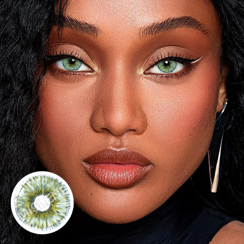Mislens Rare Iris Green color contact Lenses for dark brown eyes