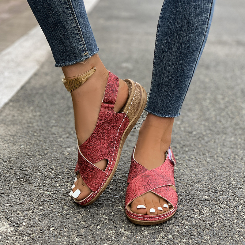 Women's Fashion Crossover Velcro Slippers
