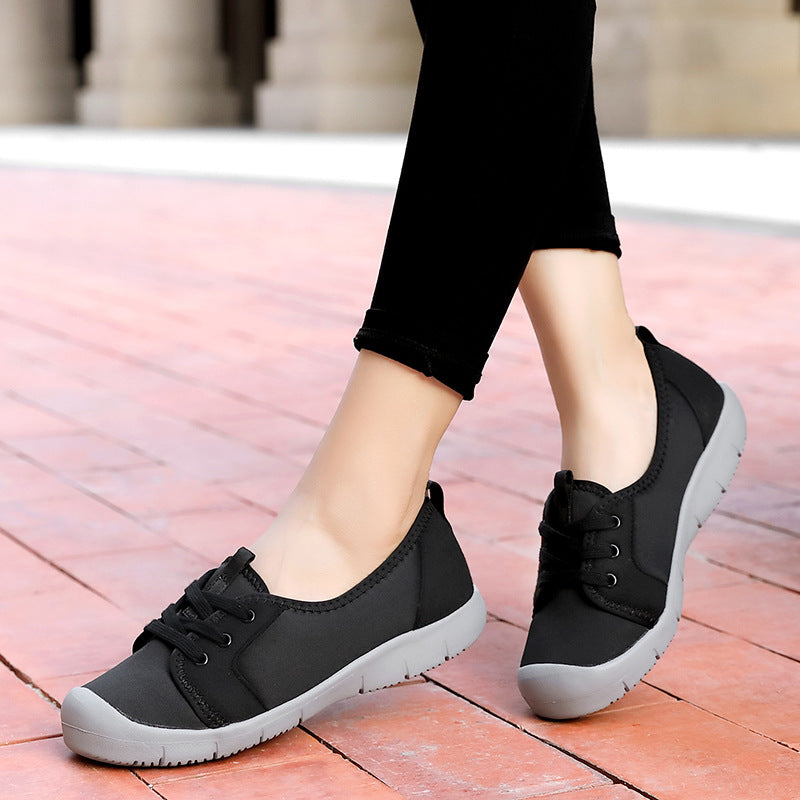 Women Casual Lace Up Shoes Color Blocking All Seasons Comfortable Spring And Autumn Shoes