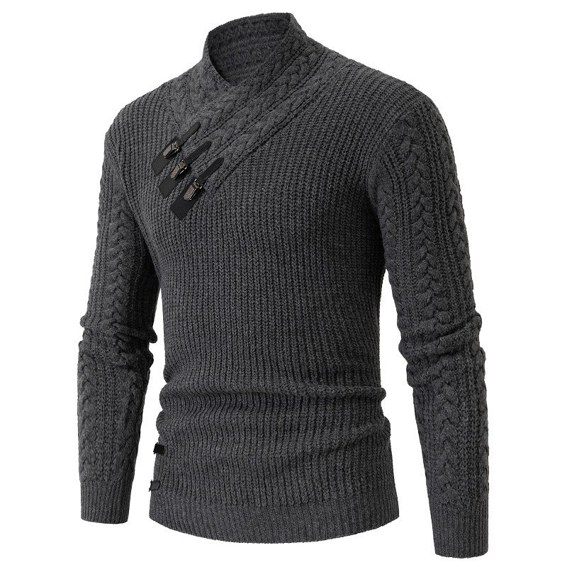 Winter Men's Neck Sweater Large Size Pullover Autumn Winter Warm Sweat