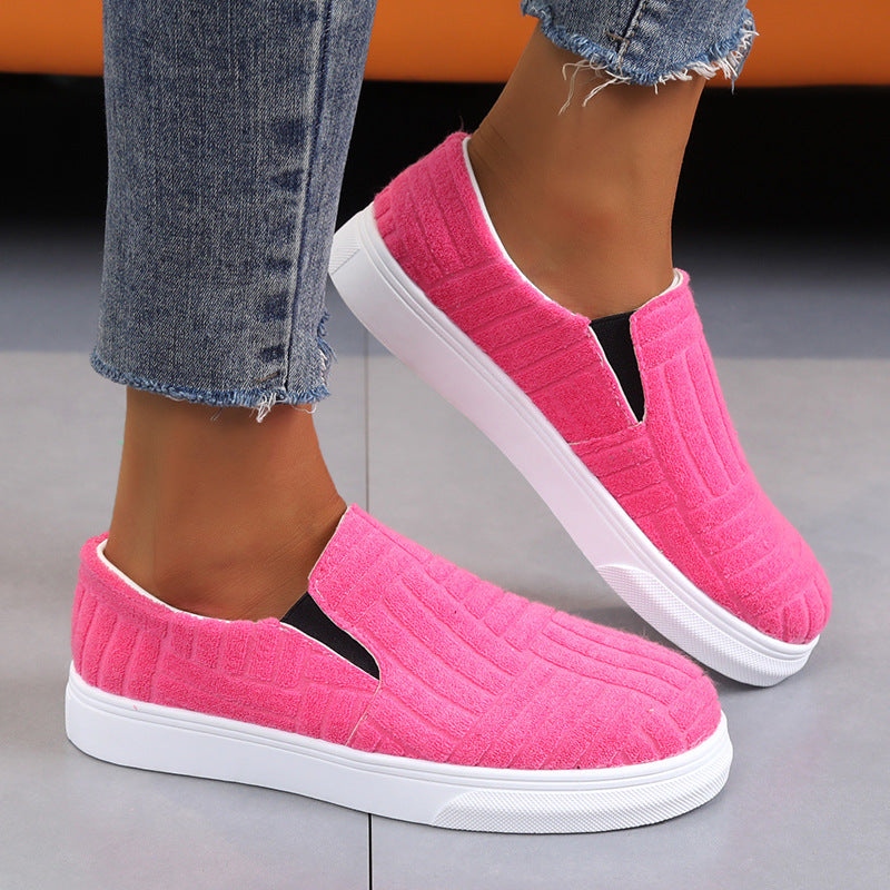 Women's casual thick sole solid color loafers