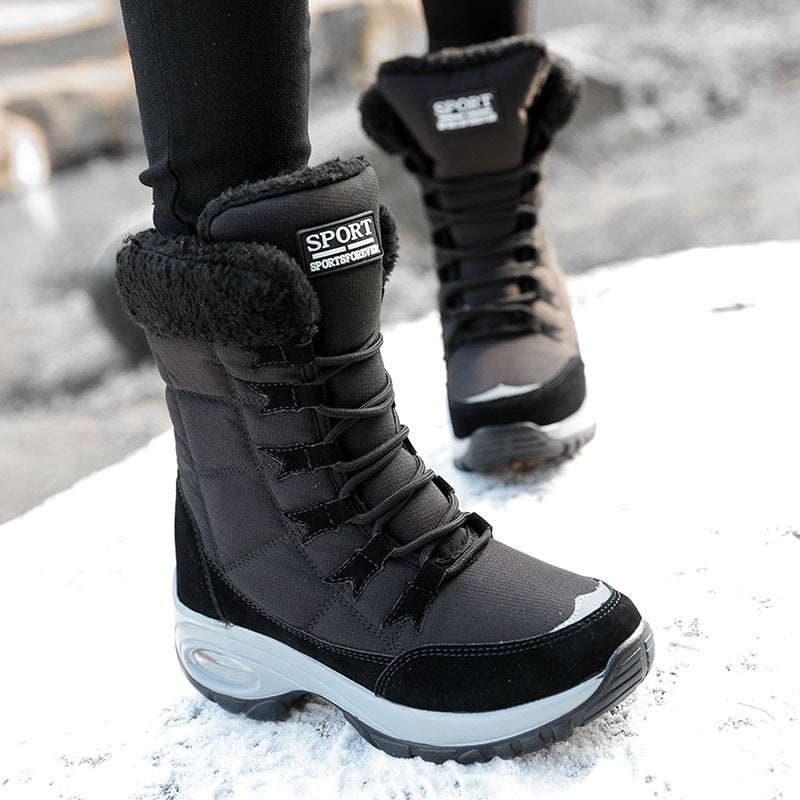 Women's winter cold resistant high top cotton boots
