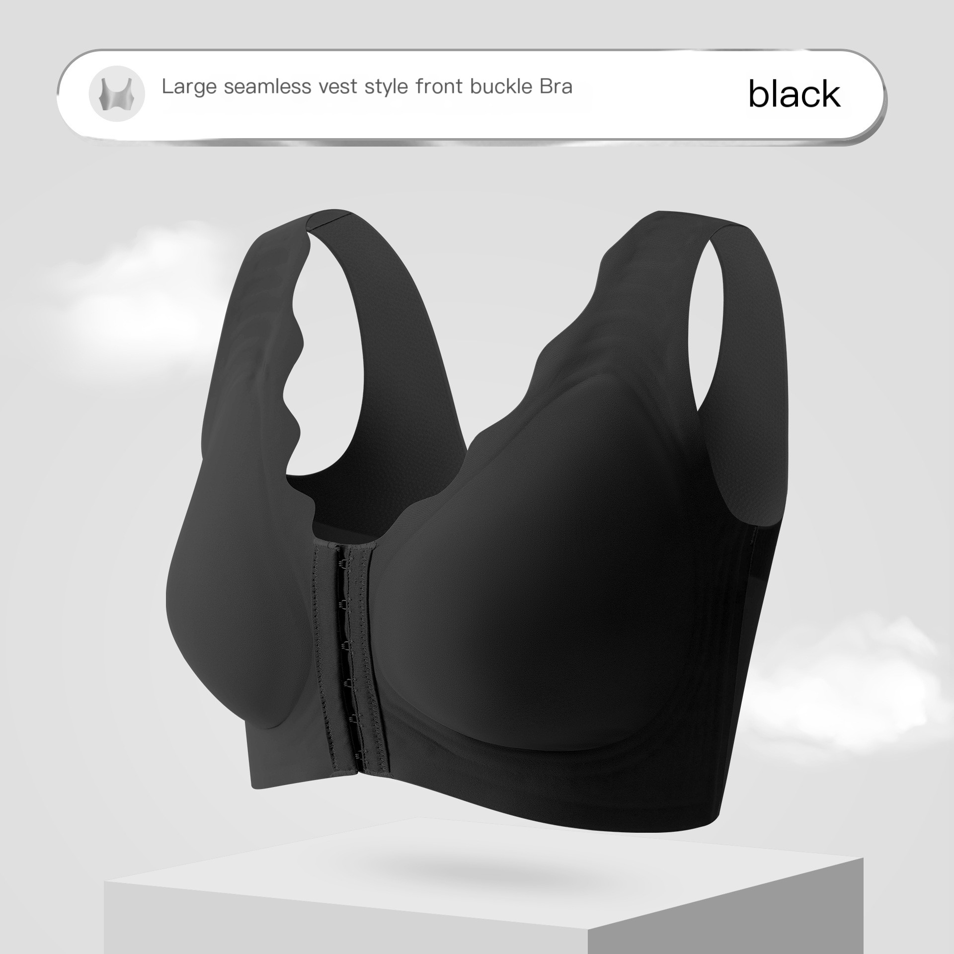 Zip Front Lace Push Up No Wire Bra