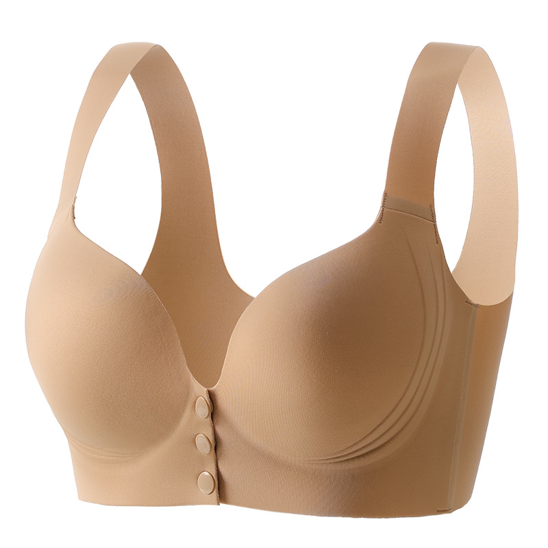 Zip Front Lace Push Up No Wire Bra