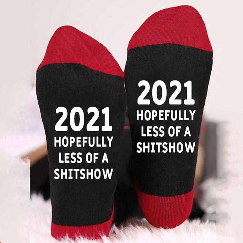 2022 Hopefully Less Of A Shitshow Scoks Cotton Men'S Socks Letters 2022 Novelty Socks