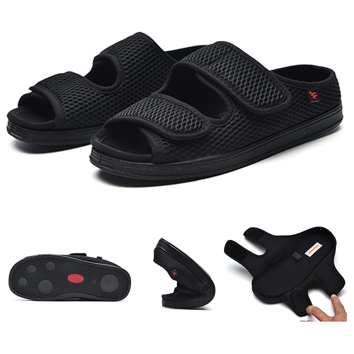 ReliefFit Pro: Extra Wide Diabetic Sandals – Adjustable, Anti-Slip & Breathable for Swollen Feet