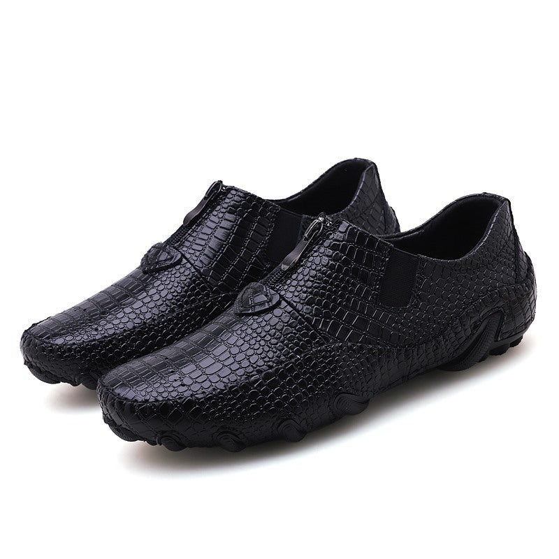 Men's Loafers & Slip-Ons Business Crocodile Pattern Breathable British Shoes