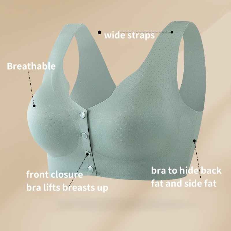 Womens No Underwire Seamless Front Closure Bra To Hide Back Fat &Side