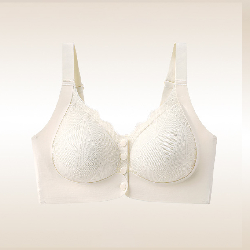 Front Button Adjustable Push-Up Fixed Cup Bra