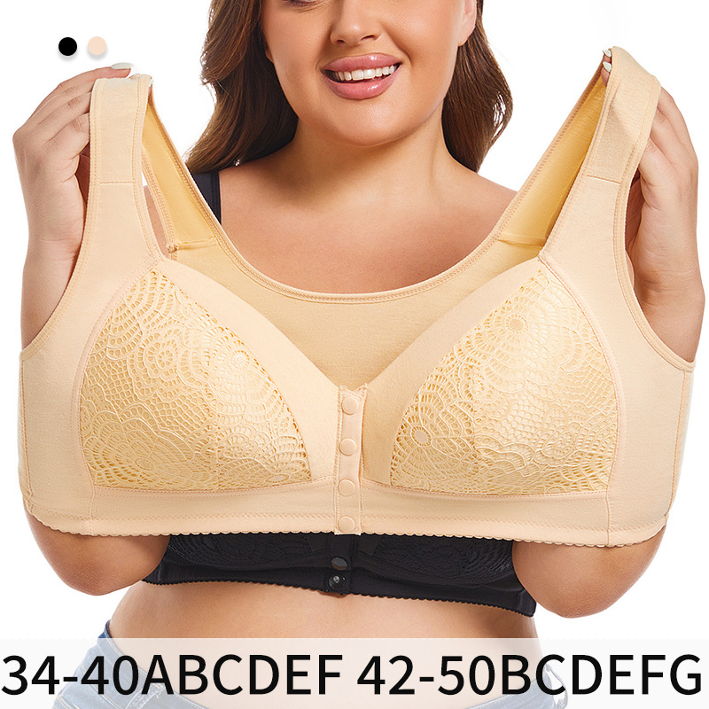 Suitable For Middle-Aged And Elderly Extra Large Size Front Closed Push-Up Bra