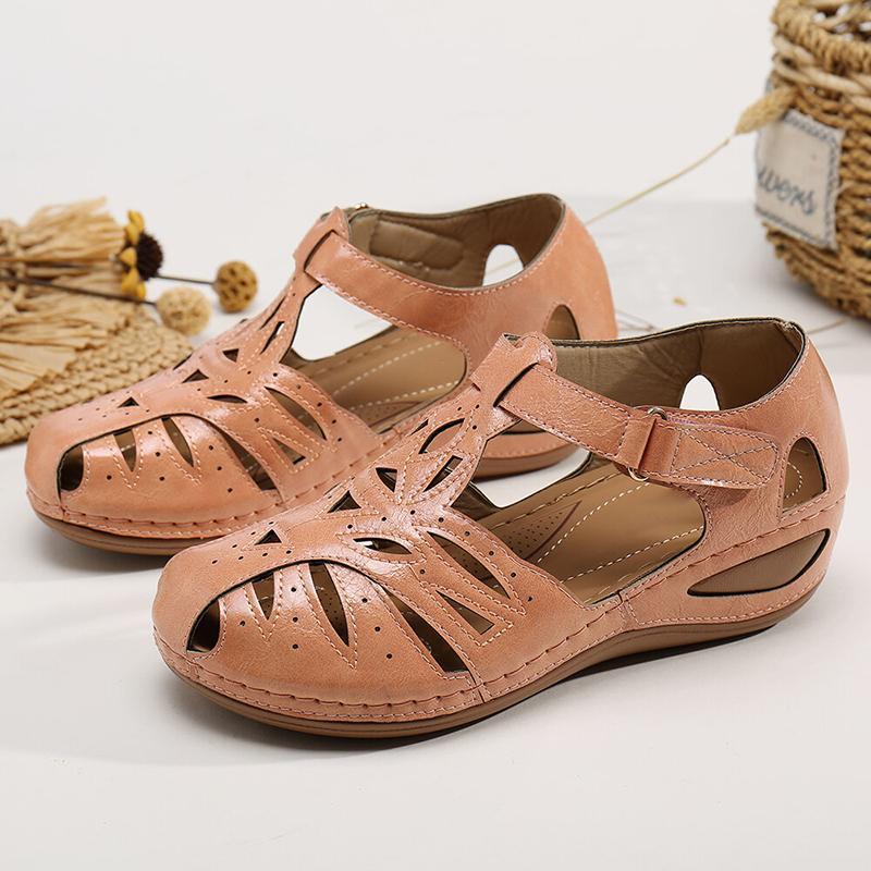 Sursell Women's Sandals Hollow Bow Comfortable Platform Sandals