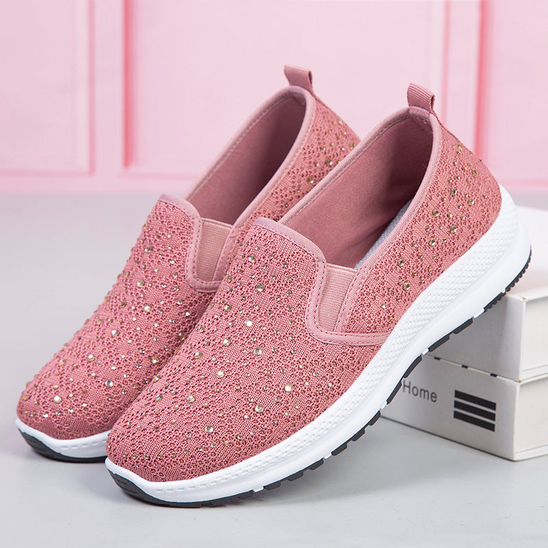 Soft-soled flying knit women's shoes