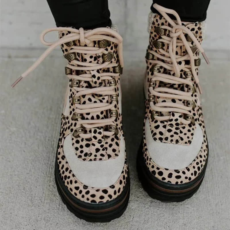 Women's High Top Round Toe Lace Up Martin Boots