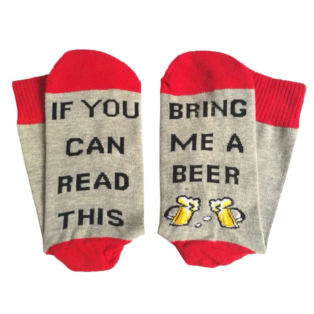 IF YOU CAN READ THIS Beer Beer Letters Printed Christmas Stockings Novelty Socks