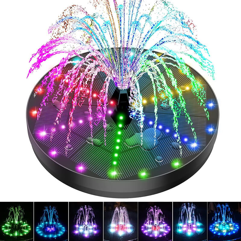 Solar Fountain with LED Lights