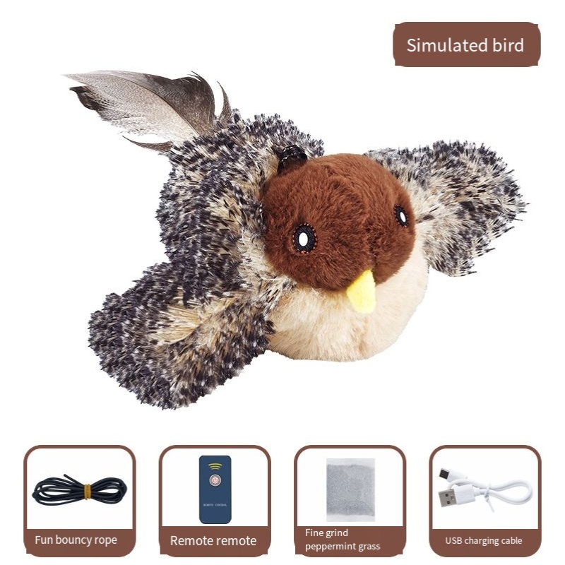 Cat Toys Rechargeable Flapping Bird Sparrow