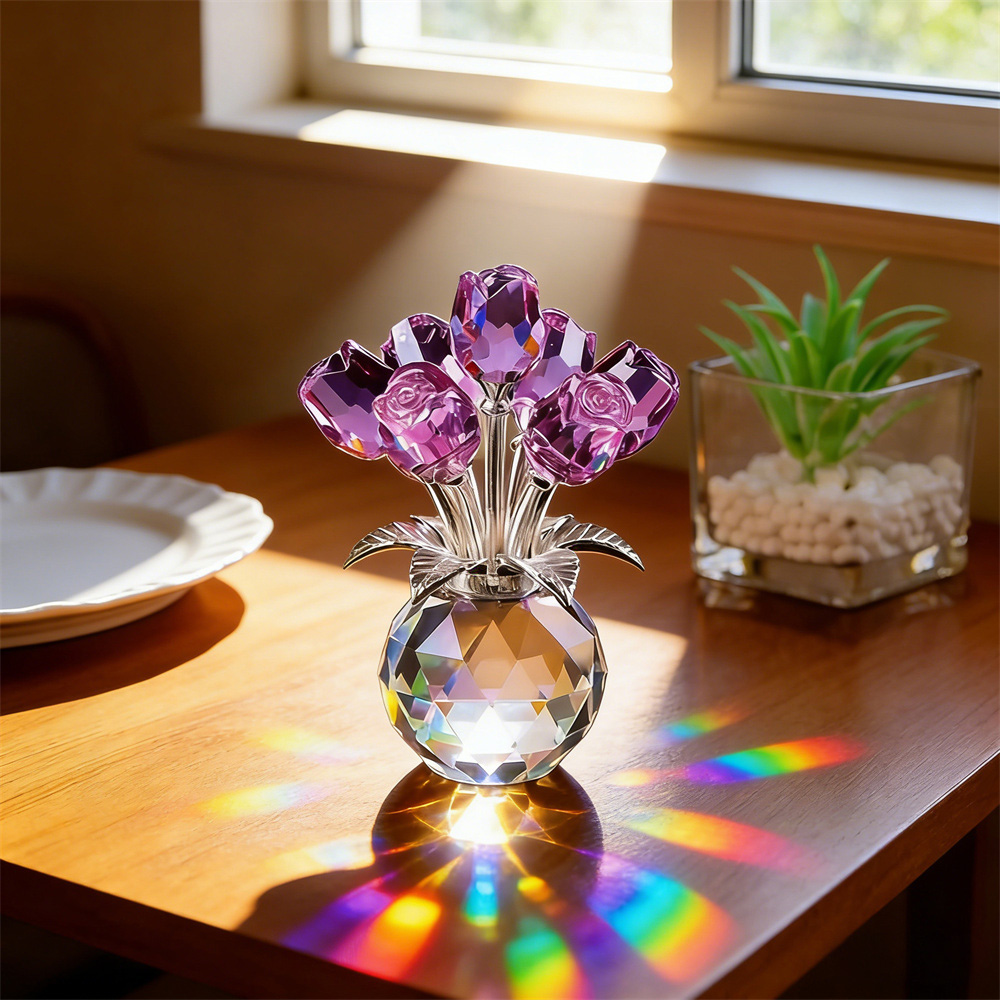 Eternal Bloom · Crystal Colorful Rose Flower Collectible Figurine