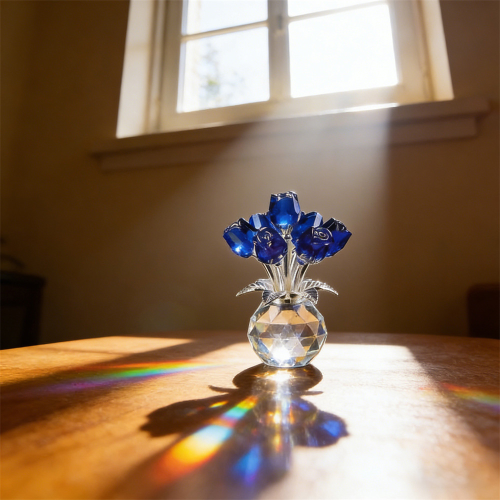 Eternal Bloom · Crystal Colorful Rose Flower Collectible Figurine