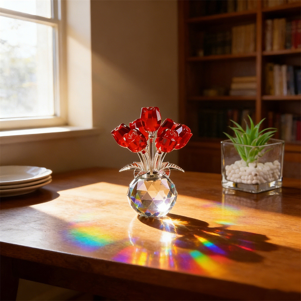 Eternal Bloom · Crystal Colorful Rose Flower Collectible Figurine