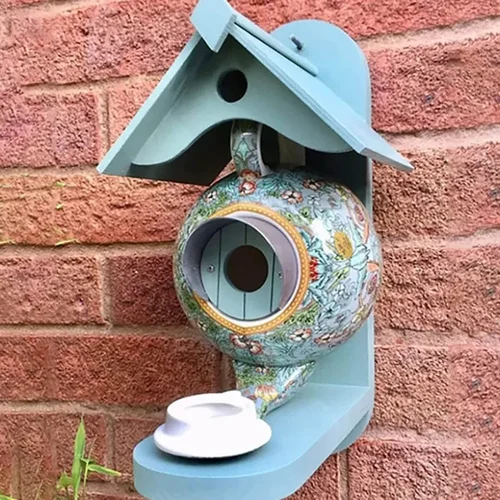 Teal Teapot Bird House