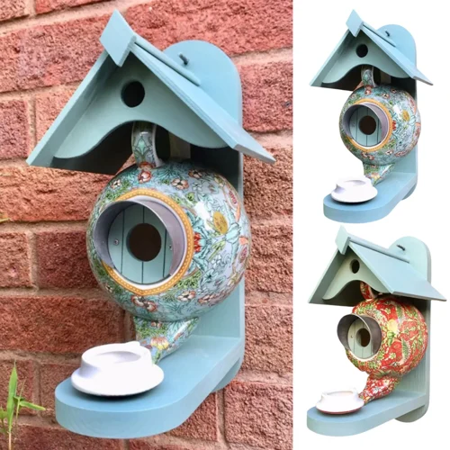 Teal Teapot Bird House