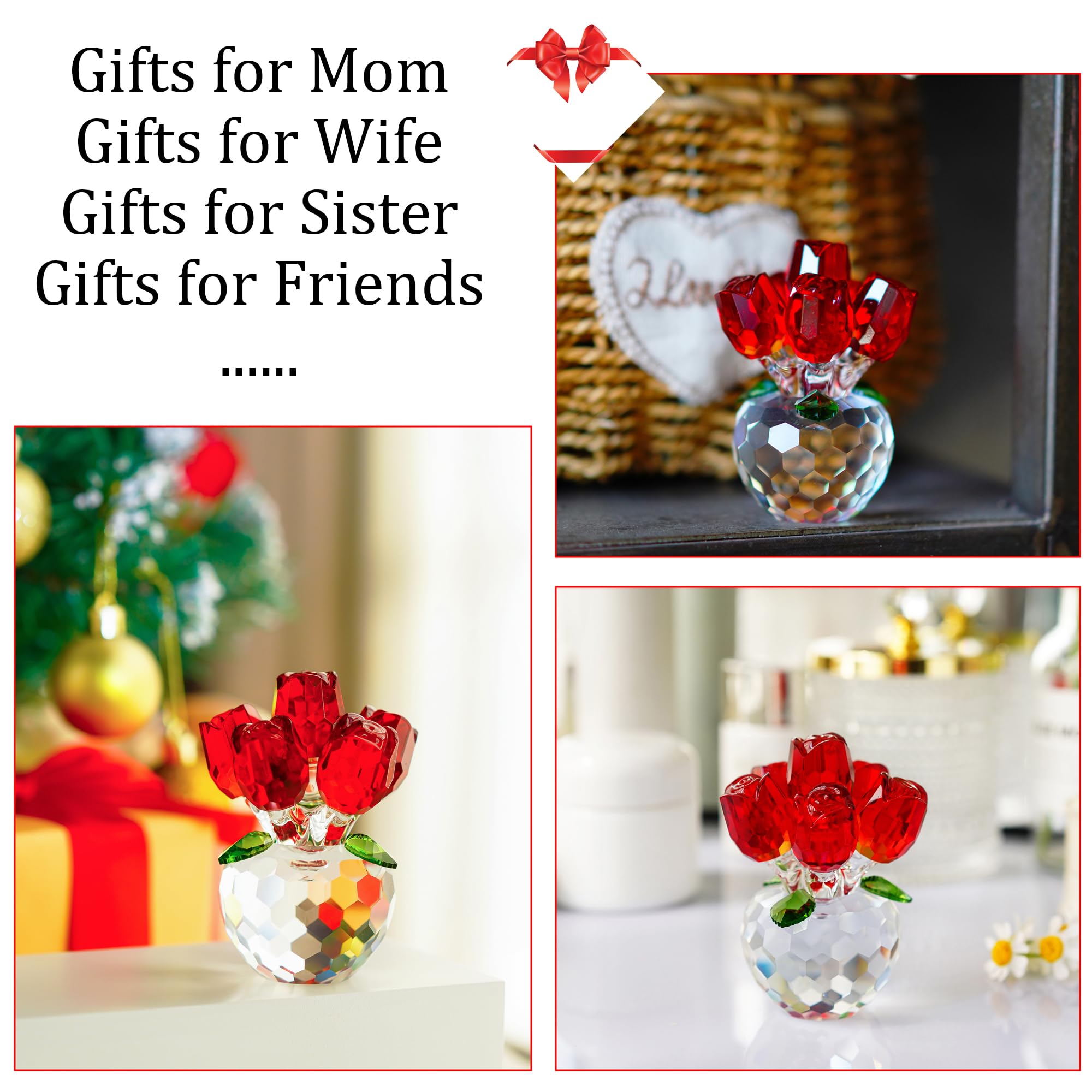 Eternal Bloom · Crystal Colorful Rose Flower Collectible Figurine