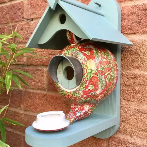 Teal Teapot Bird House