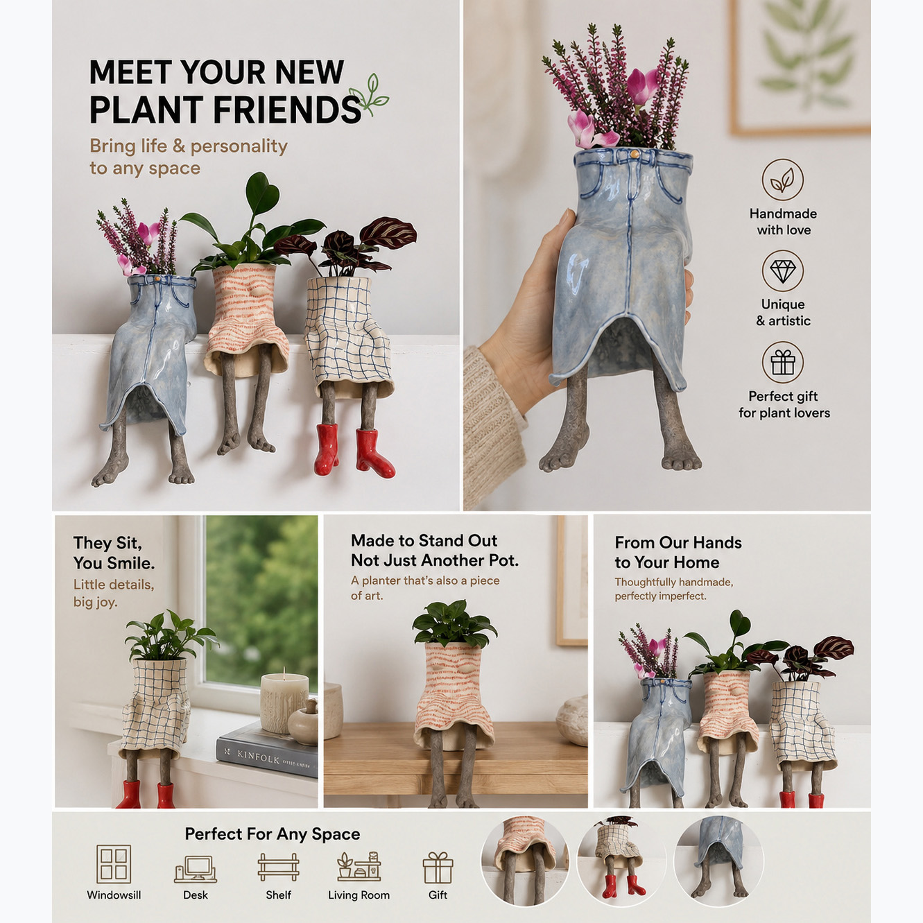 🦵Creative Sitting Human-Leg Pot