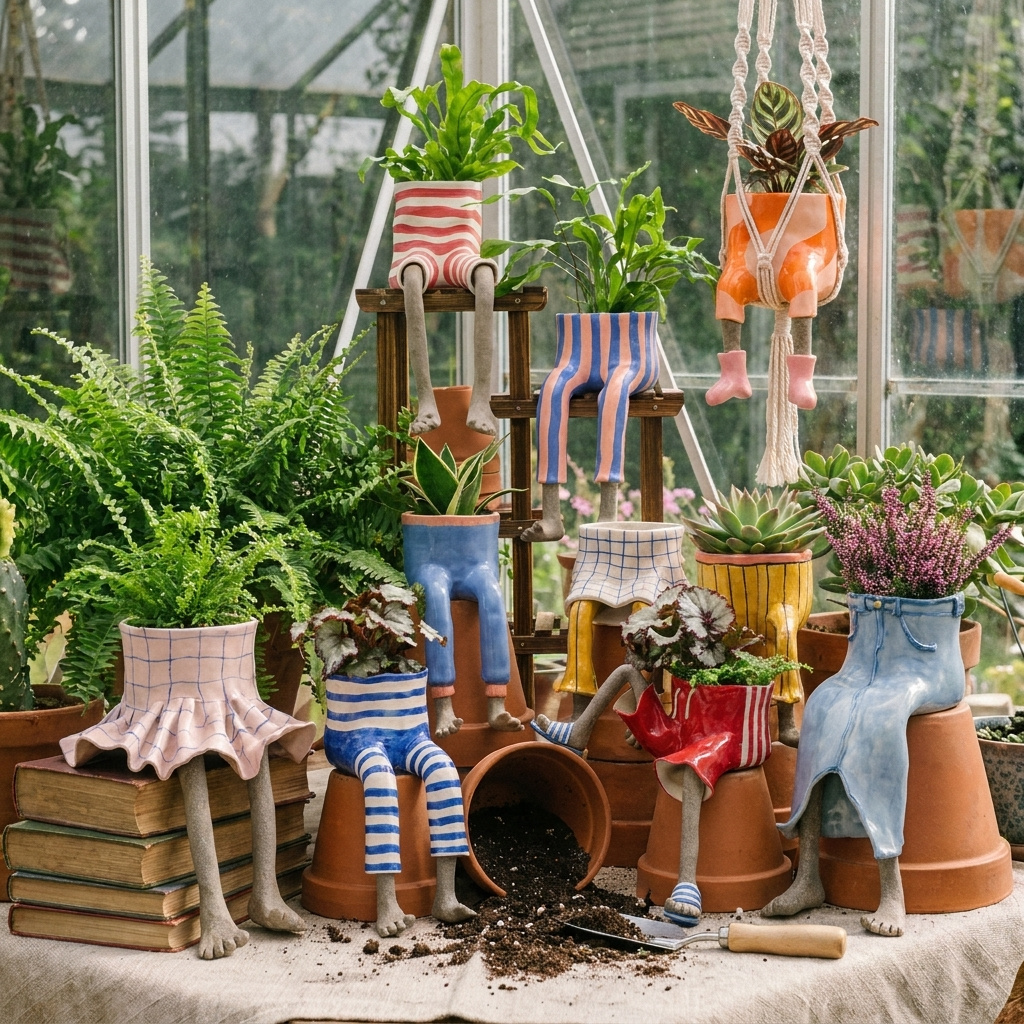 🦵Creative Sitting Human-Leg Pot