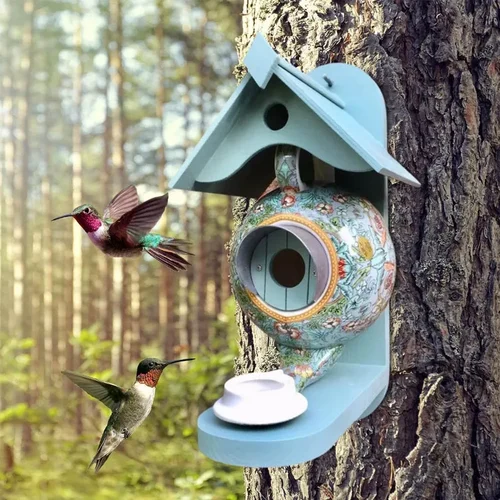 Teal Teapot Bird House