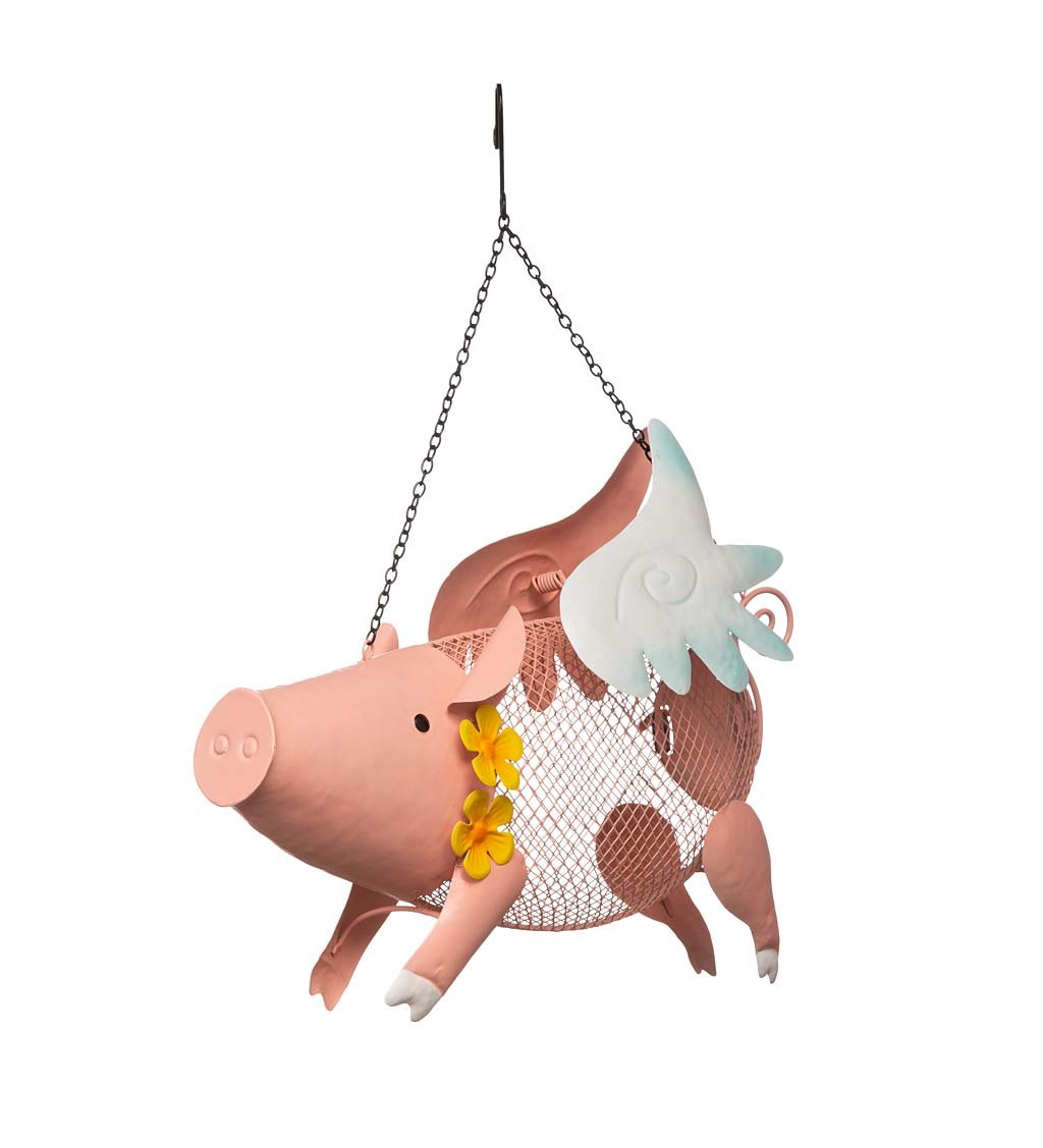Flying Pig Mesh Bird Feeder