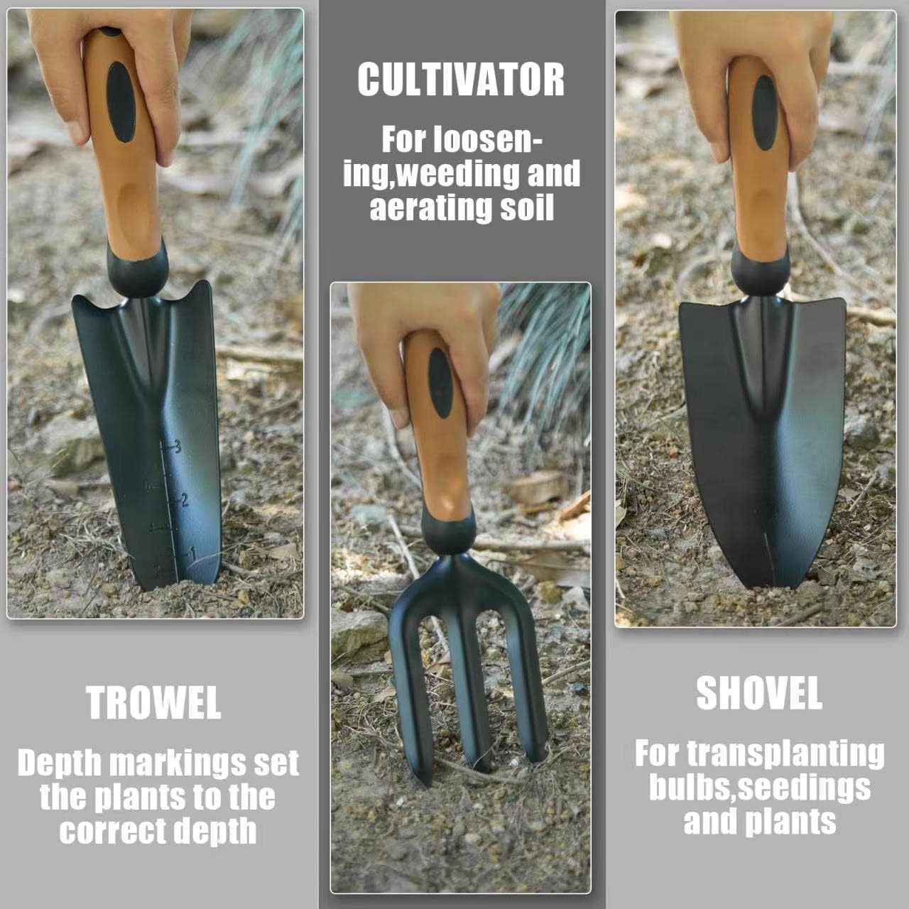 9 Pcs Stainless Steel Gardening Tools