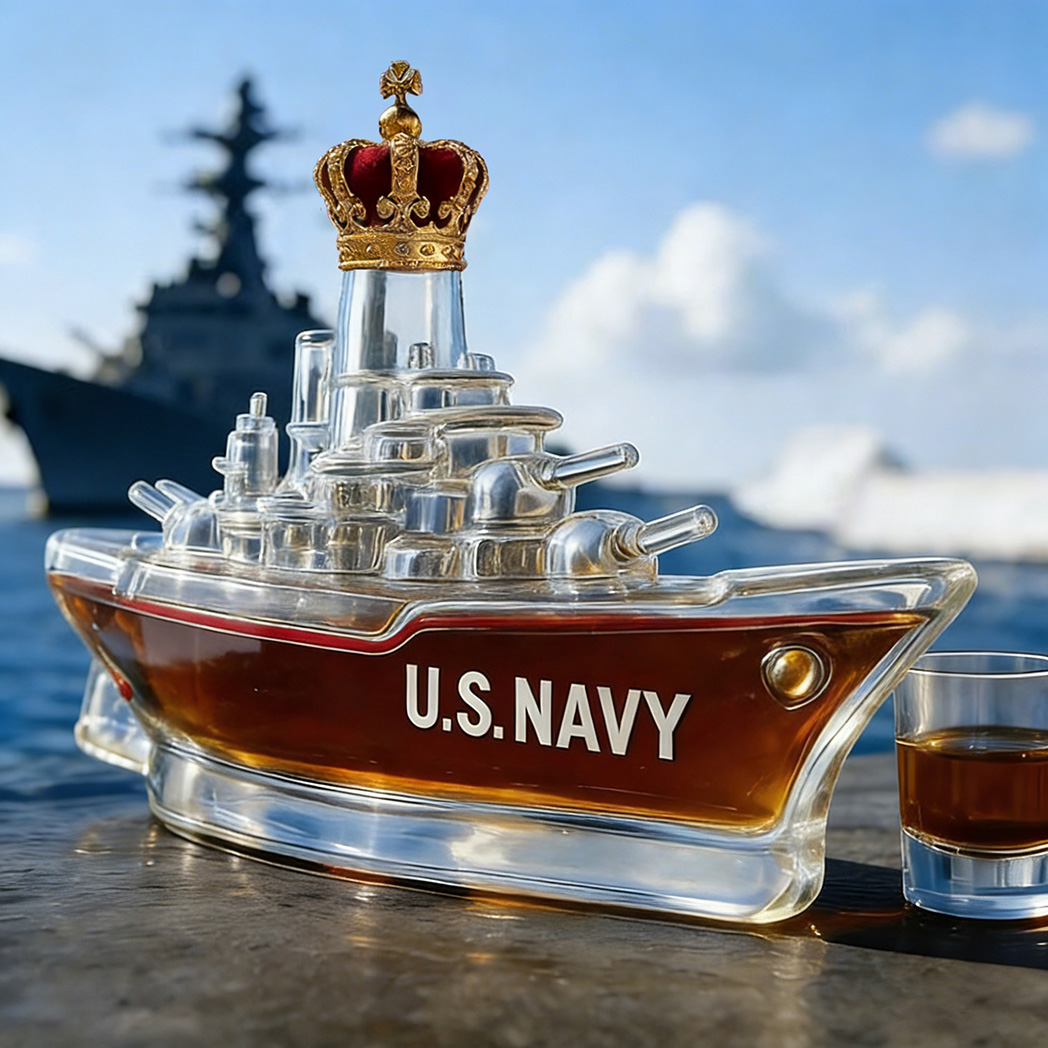 US Navy Battleship Whiskey Bottle