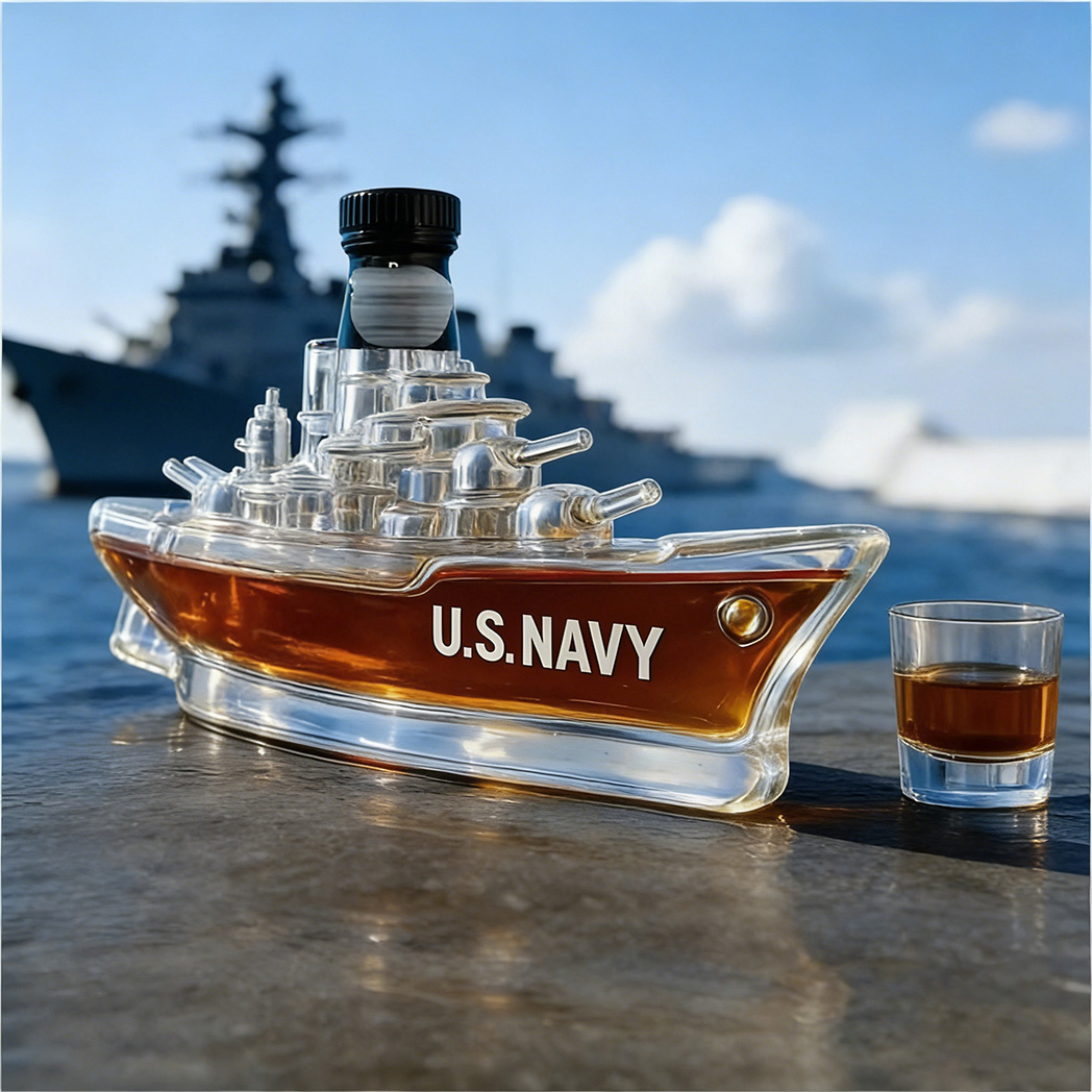 US Navy Battleship Whiskey Bottle