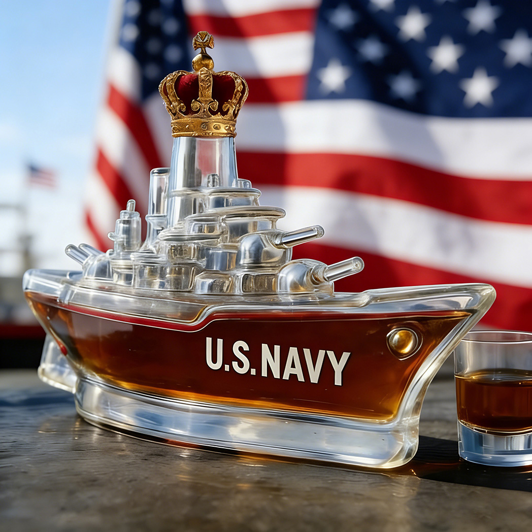 US Navy Battleship Whiskey Bottle