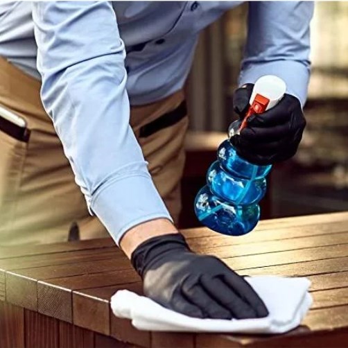 100PCS Of Disposable Black Nitrile Gloves Safety Tools For Household Cleaning