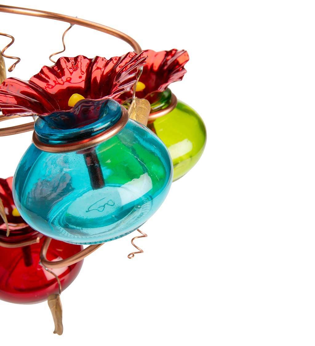 Glass Rotating Hummingbird Feeder