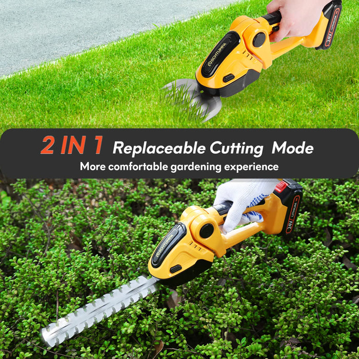 Cordless Grass Shear + Shrubber Handheld Trimmer
