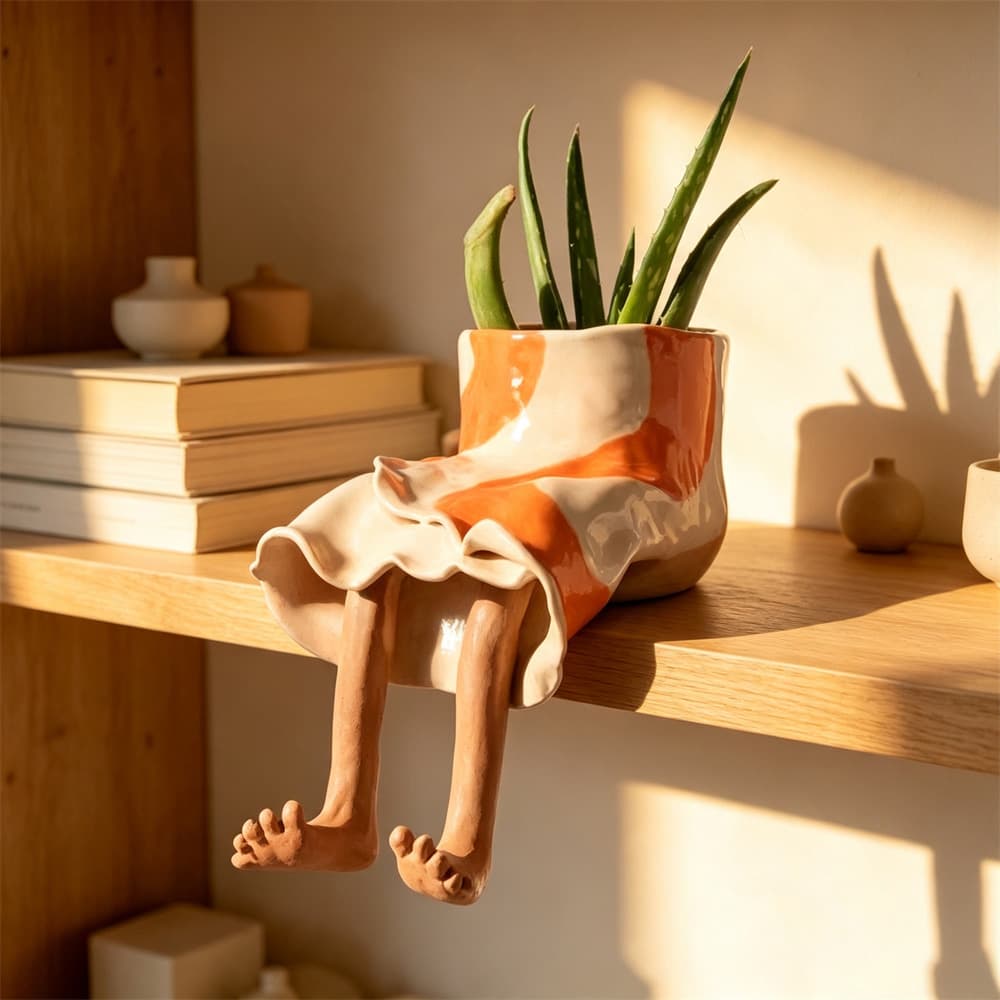 🦵Creative Sitting Human-Leg Pot
