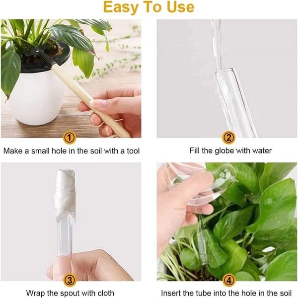 2pcs Self-Watering Plant Glass Bulbs