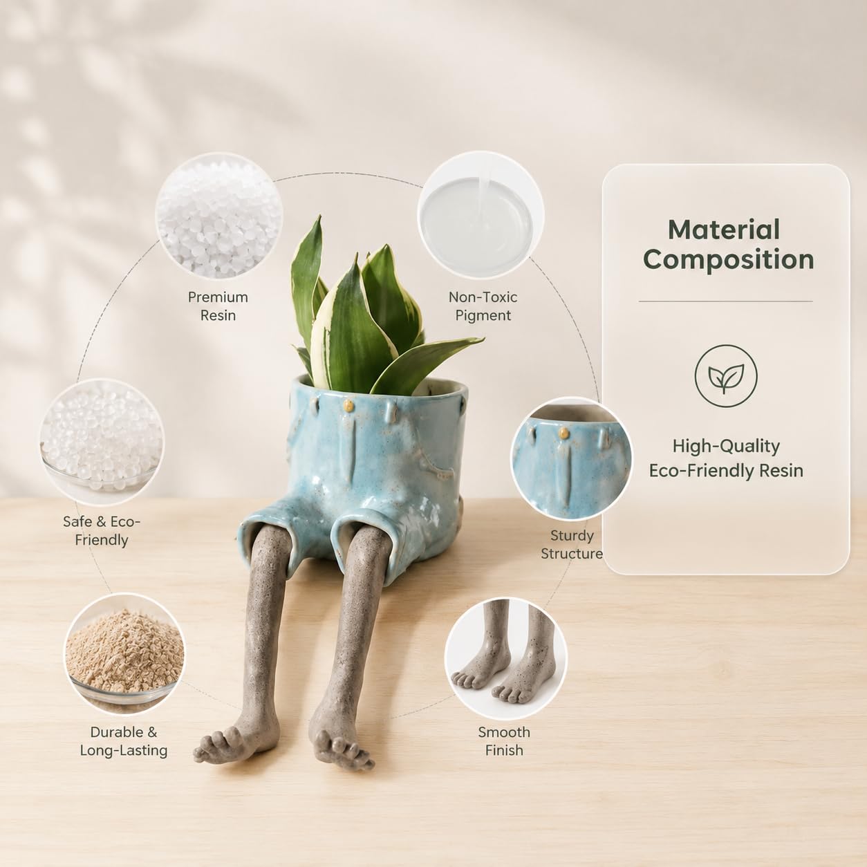 🦵Creative Sitting Human-Leg Pot