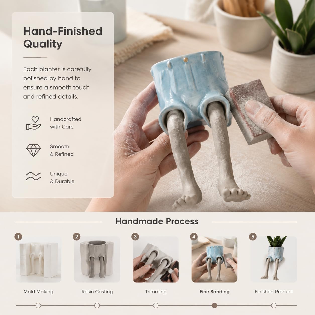 🦵Creative Sitting Human-Leg Pot