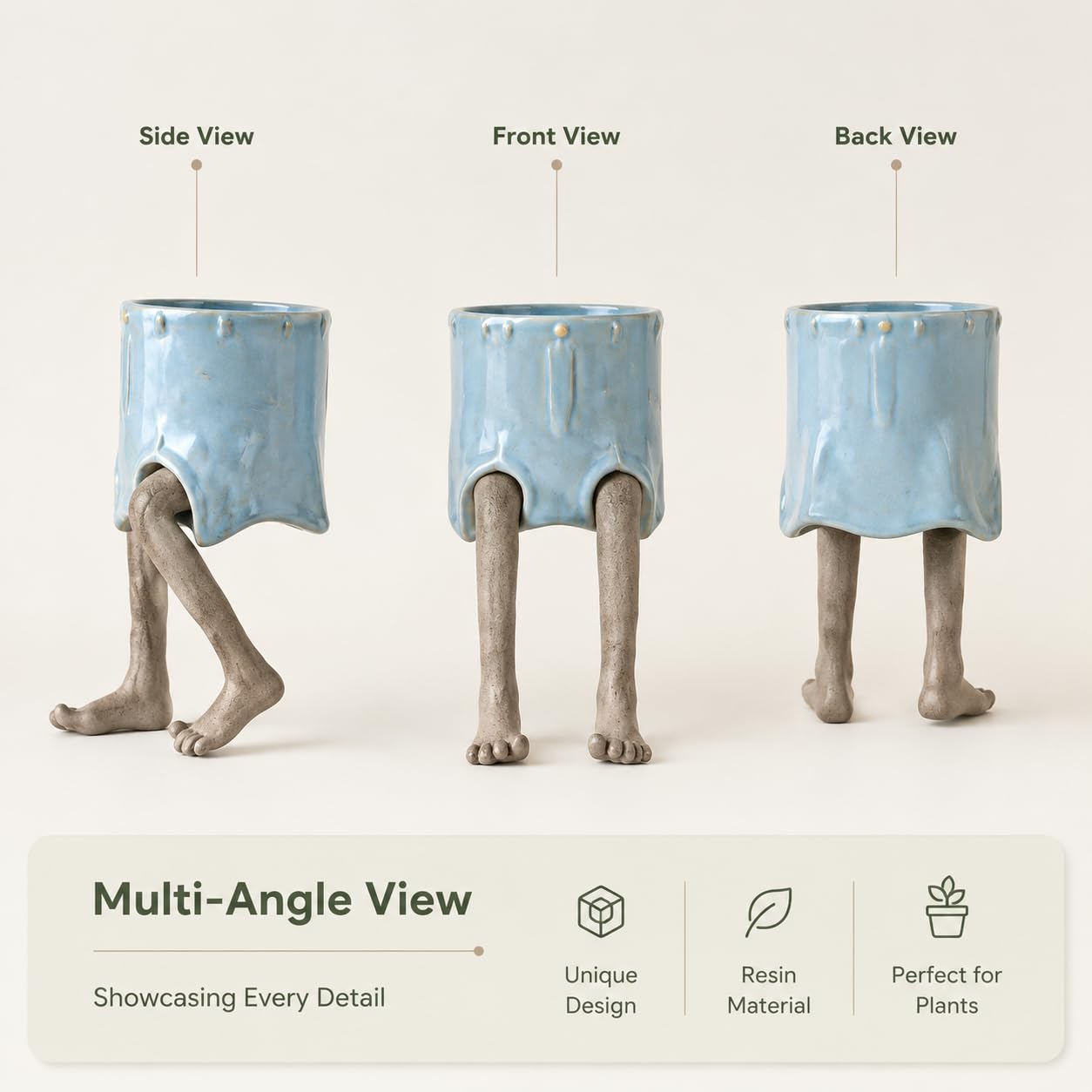 🦵Creative Sitting Human-Leg Pot