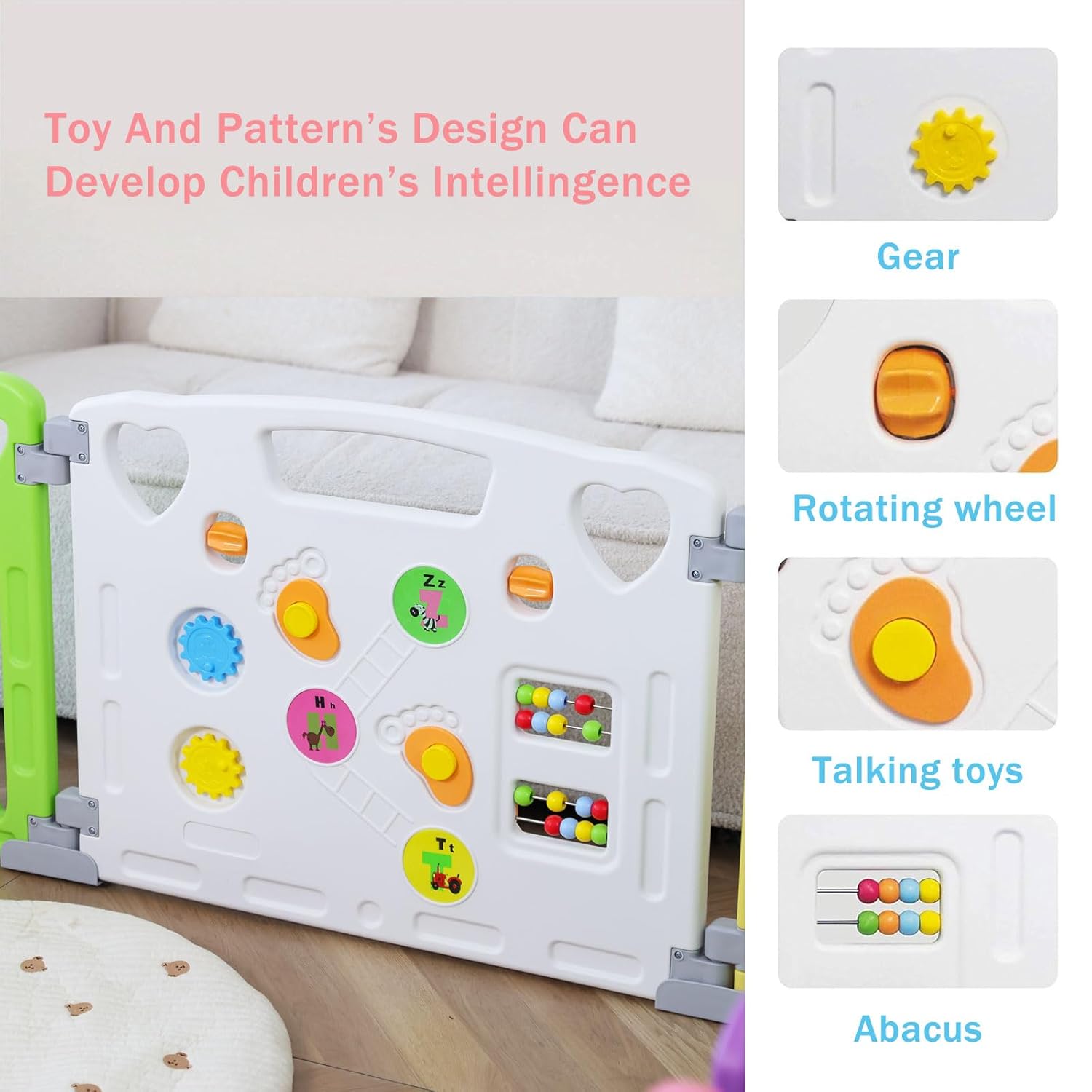 Gupamiga Baby Playpen Kids Activity Centre Safety Play Yard Home Indoor Outdoor New Pen (Multicolour, Classic Set 14 Panel)