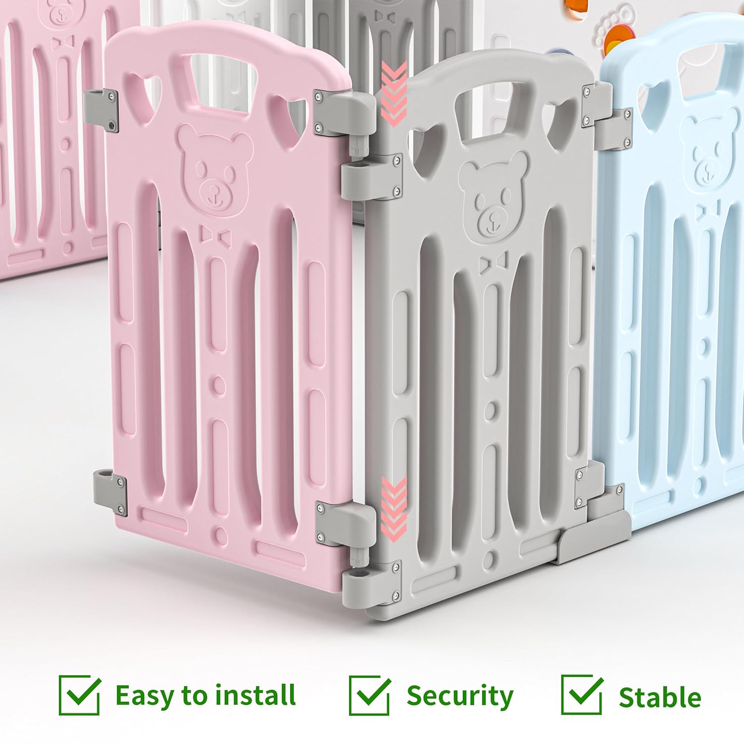 Baby Playpen Kids Activity Centre Safety Play Yard Home Indoor Outdoor New Pen (Multicolour) (Macarons Classic Set 14 Panel)