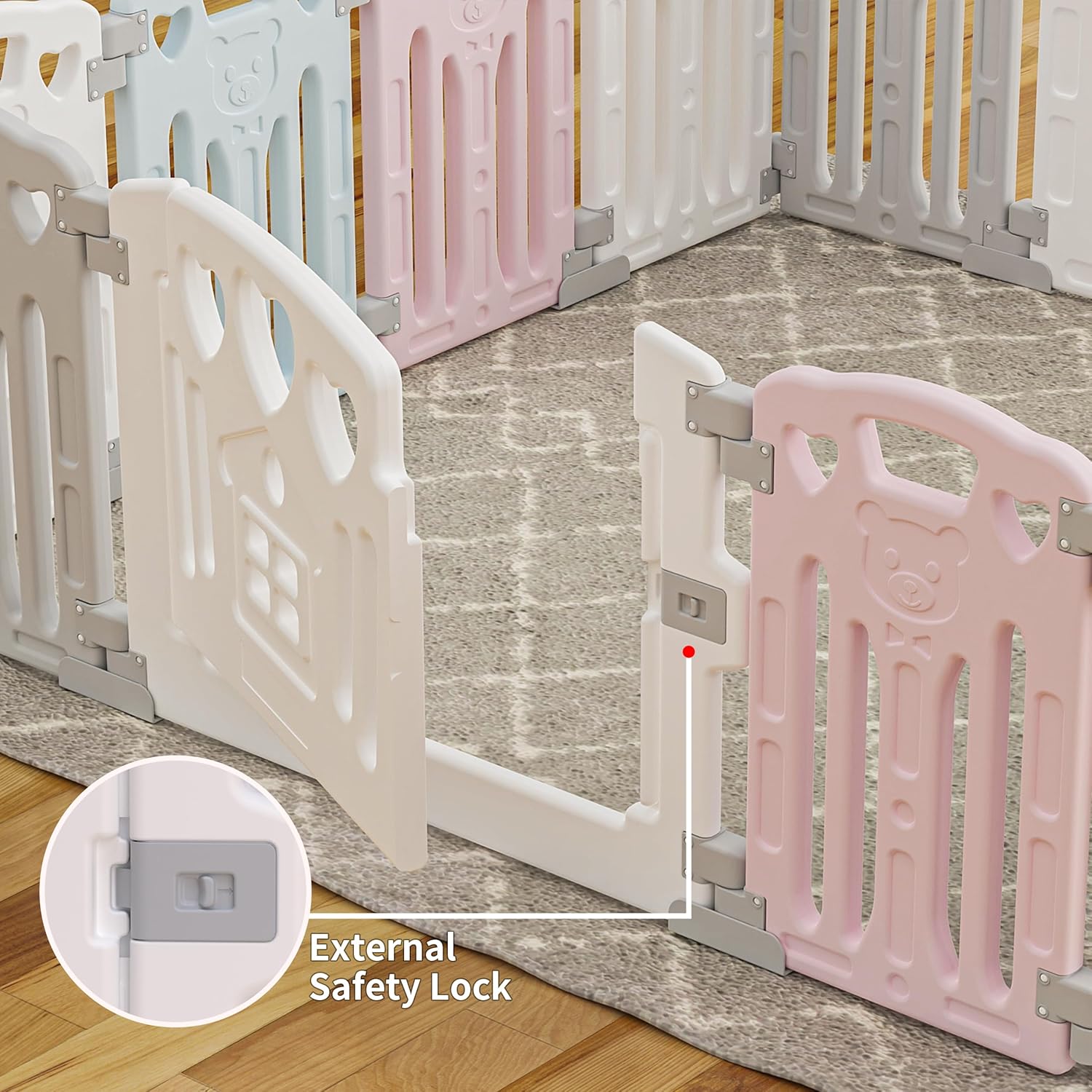 Baby Playpen Kids Activity Centre Safety Play Yard Home Indoor Outdoor New Pen (Multicolour) (Macarons Classic Set 14 Panel)