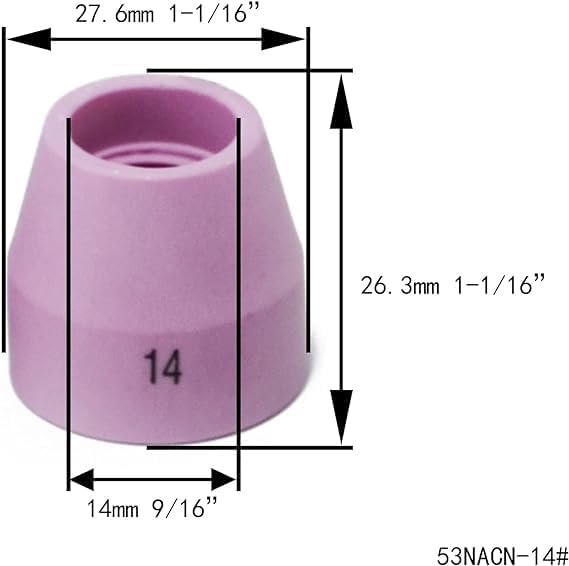 RIVERWELD Champagne Ceramic Cups H type 53NAHCN -14# 5pcs