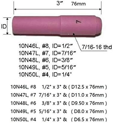 RIVERWELD TIG Alumina Nozzles Ceramic Cups 10N47L #7L 7/16" 11.0mm 10pcs